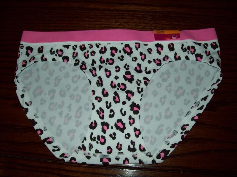 NWT JENNI NYLON SPANDEX HIPSTER PANTIES PINK/WHITE LEOPARD