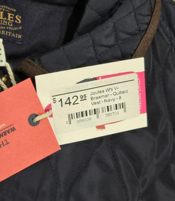 NWT Joules Braemar Navy Blue Quilted Vest Womens Size 8 Equestrian Horses NEW