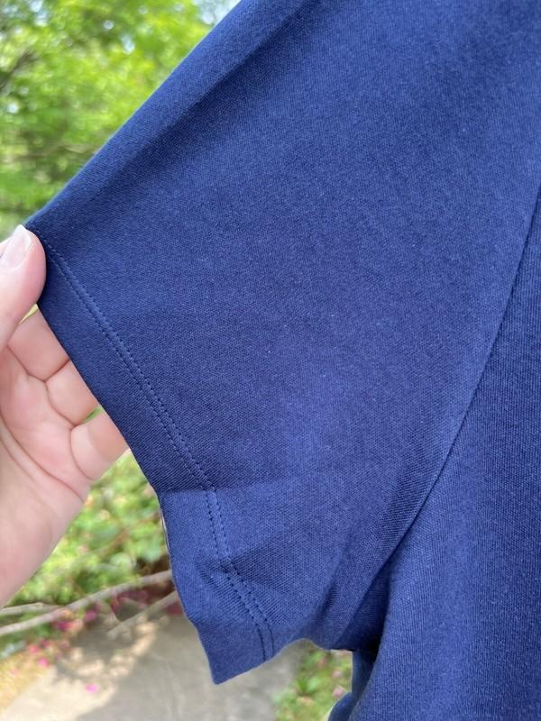 NWT Karen Scott Classic Navy Collared V-Neck Short Sleeve Cotton Top 2X
