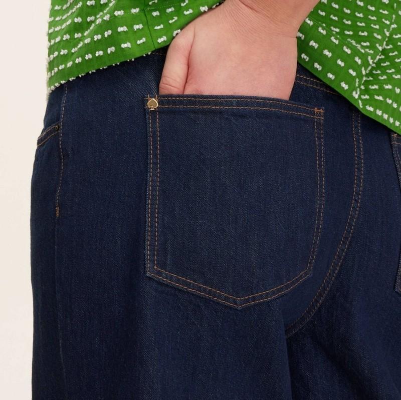 NWT~ Kate Spade NY Sz 14 High Rise Straight Leg Wide Cuff Dark Women's Jeans #61