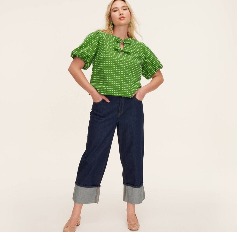 NWT~ Kate Spade NY sz 14 High Rise Straight Leg Wide Cuff Dark Women's Jeans #61