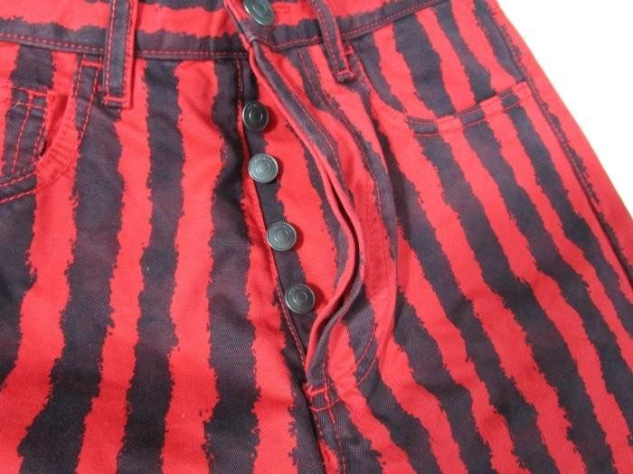 NWT Kenzo Italy Red Stripe Button-Fly Jeans 34 FR (US 2)