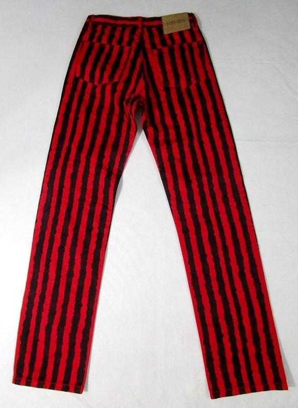 NWT Kenzo Italy Red Stripe Button-Fly Jeans 34 FR (US 2)