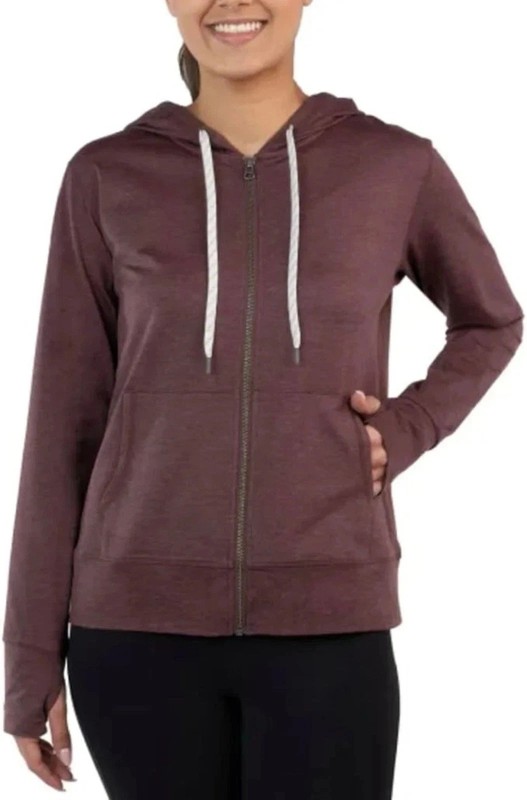 NWT KIRKLAND SIGNATURE 7771735 BROWN LIGHTWEIGHT FULL ZIP JACKET SZ S #J632