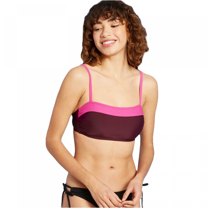 nWT Kona Sol Women's Colorblock Bandeau Bikini Top. AG905 Small Medium Large XL