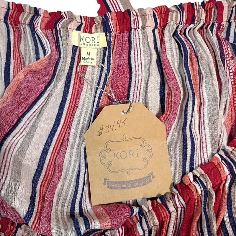 NWT Kori Romper Womens M Fall Boho Bell Sleeve Off Shoulder Tie Waist Festival