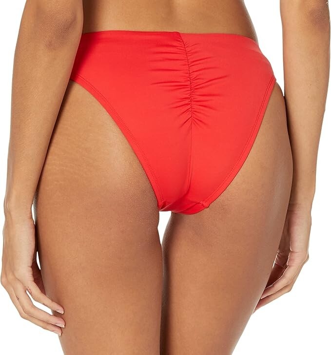 NWT- La Blanca 'Island Goddess' Scoop-Front Bikini Swimsuit Bottom Cherry - 12