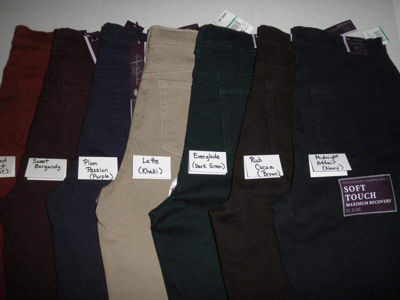 NWT Ladies Gloria Vanderbilt Amanda STRETCH Pants Colored 5 Pocket Jeans