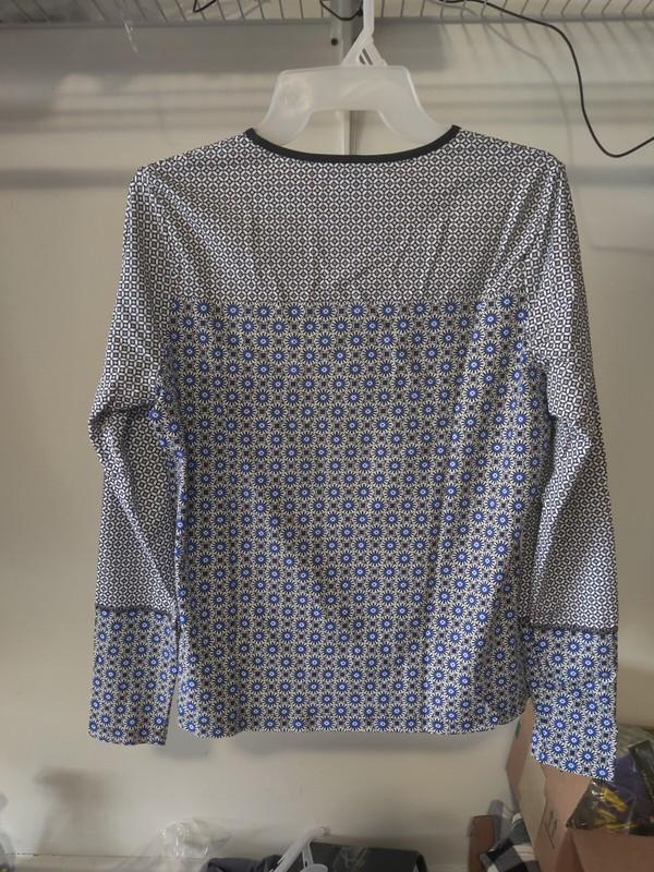 NWT Lands' End Women Long Sleeve UPF50 Rash Guard Black Navy Size XS-L $60 4C684