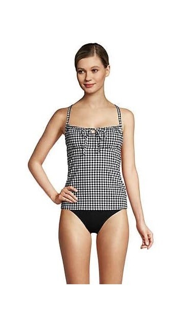 NWT Lands' End Women's Tie Front Underwire Tankini Swim Top Size 14 $75 FLB178