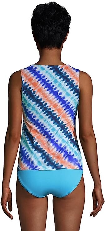 NWT Lands End Womens Chlorine Resistant High Neck Tankini Top Size 26W $70 HH449