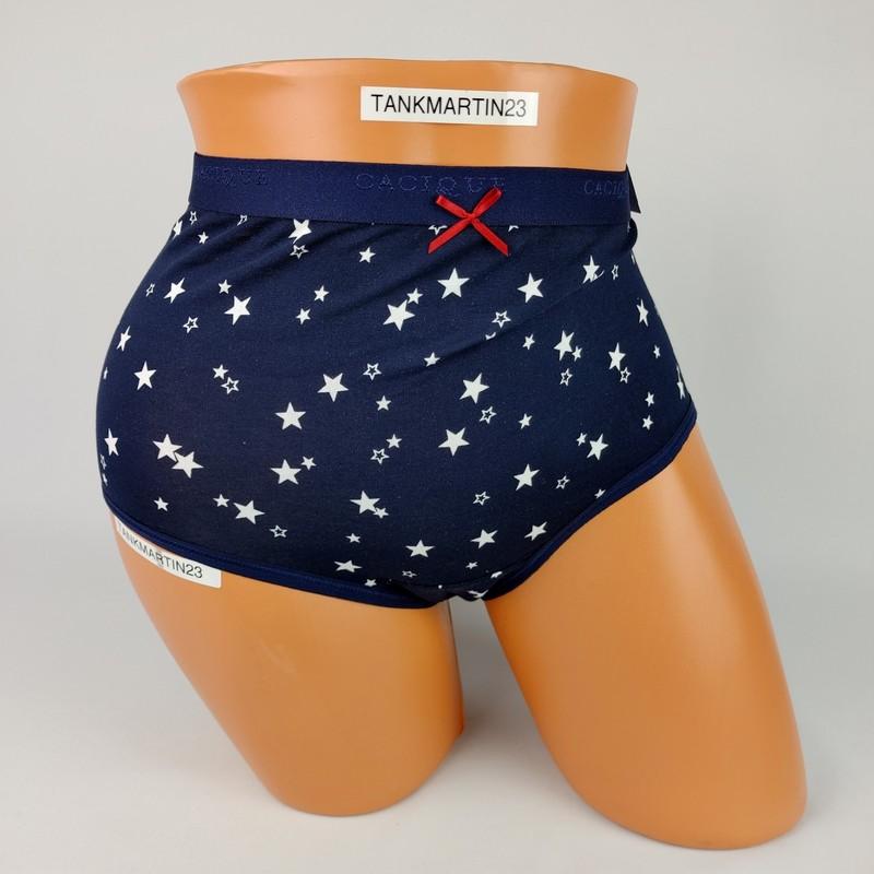NWT LANE BRYANT CACIQUE COTTON FULL BRIEF PANTY PLUS 18/20 RED WHITE BLUE STARS