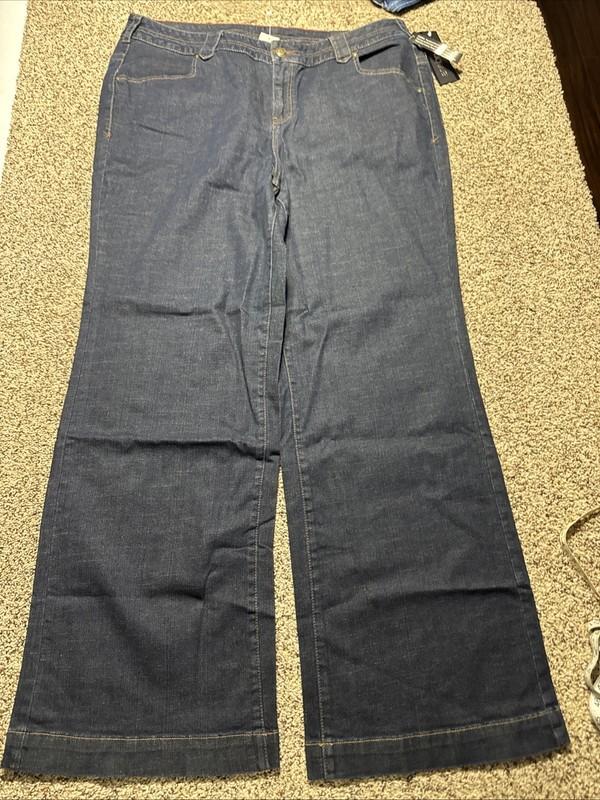 NWT LANE BRYANT TROUSER WIDE LEG JEANS WOMENS SIZE 24 TALL