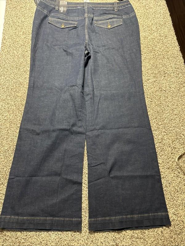 NWT LANE BRYANT TROUSER WIDE LEG JEANS WOMENS SIZE 24 TALL