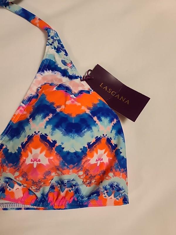 NWT LASCANA Bright Colorful Bikini Halter Tie Top; Size 38 C/D