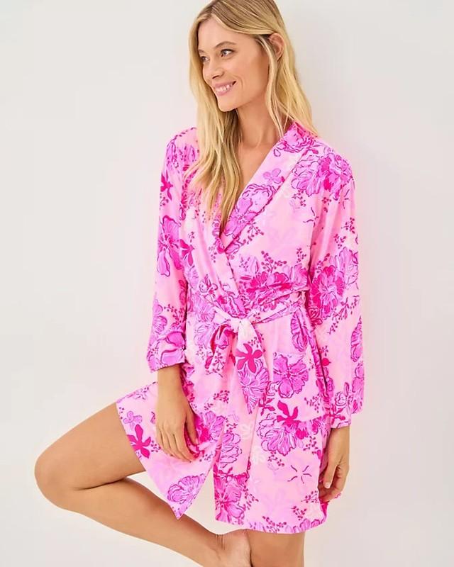 NWT Lilly Pulitzer Issie Pajama Knit Robe Color: Parigi Pink Support Choose Size