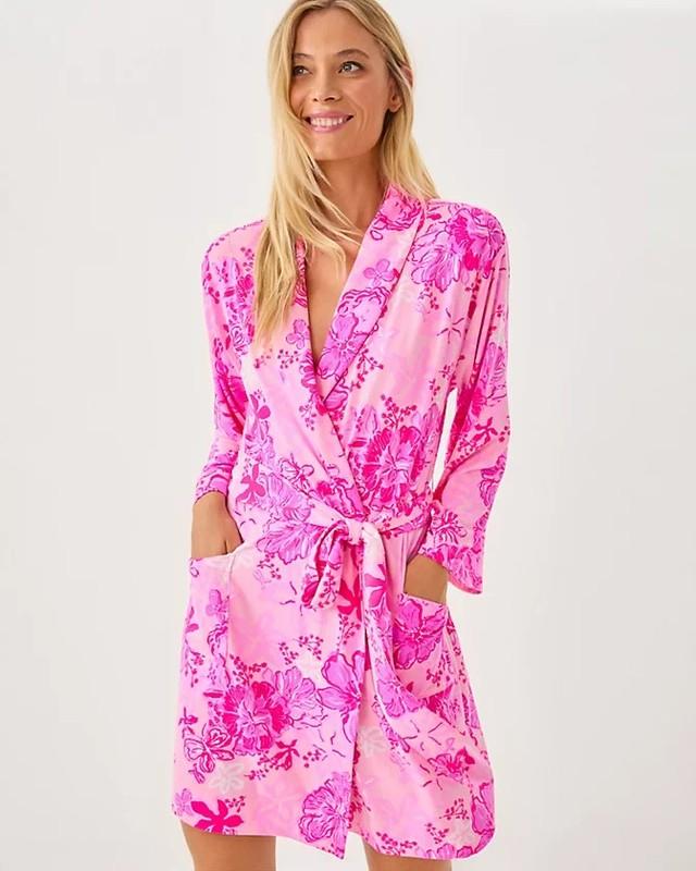 NWT Lilly Pulitzer Issie Pajama Knit Robe Color: Parigi Pink Support Choose Size