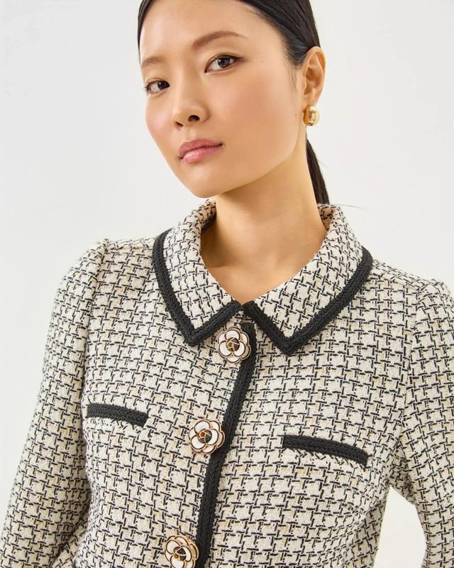 NWT Lilly Pulitzer Kalara Boucle Jacket Coconut Lurex Houndstooth Choose Size