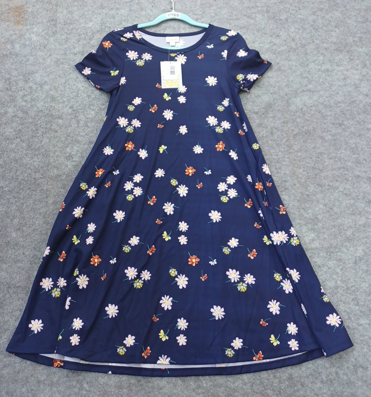NWT Lularoe XXS Jessie Dress With Pockets - Dark Blue With Flowers (#265)