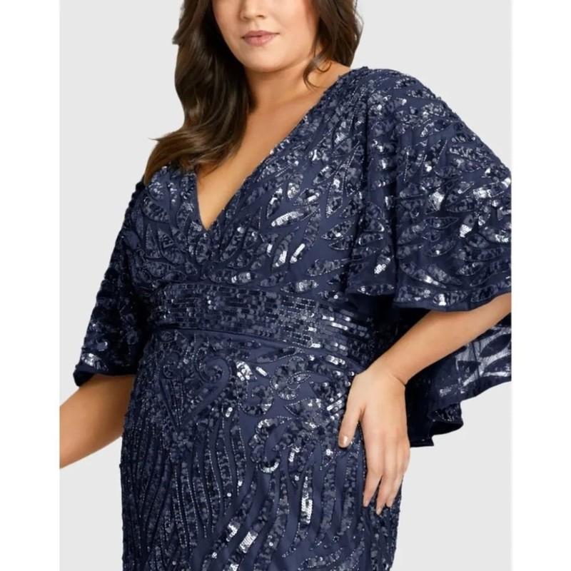 NWT Mac Duggal Embellished Cape Sleeve Cocktail Dress - Size 18W