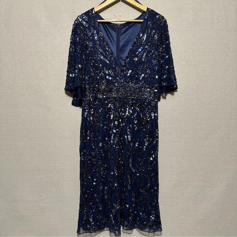 NWT Mac Duggal Embellished Cape Sleeve Cocktail Dress - Size 18W