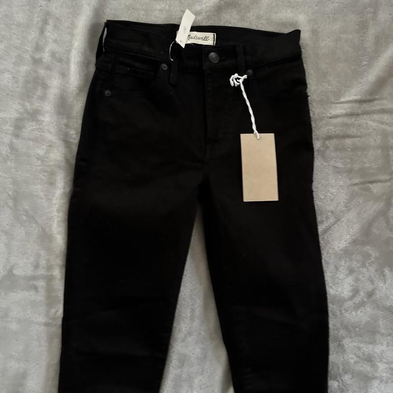 NWT Madewell 9" High Rise Skinny Size 23 Tall Stretch Black Women's Jeans