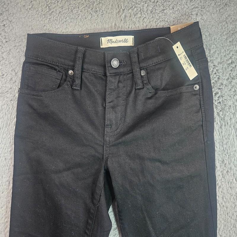 NWT - Madewell Jeans Women Sz 25 8" Skinny Tall Zip Fly Stretch Black - NEW