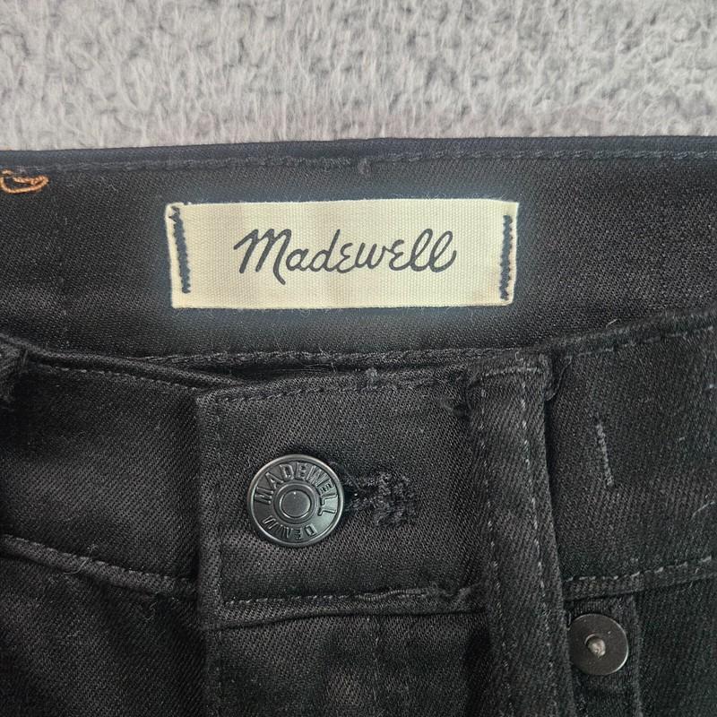 NWT - Madewell Jeans Women Sz 25 8" Skinny Tall Zip Fly Stretch Black - NEW