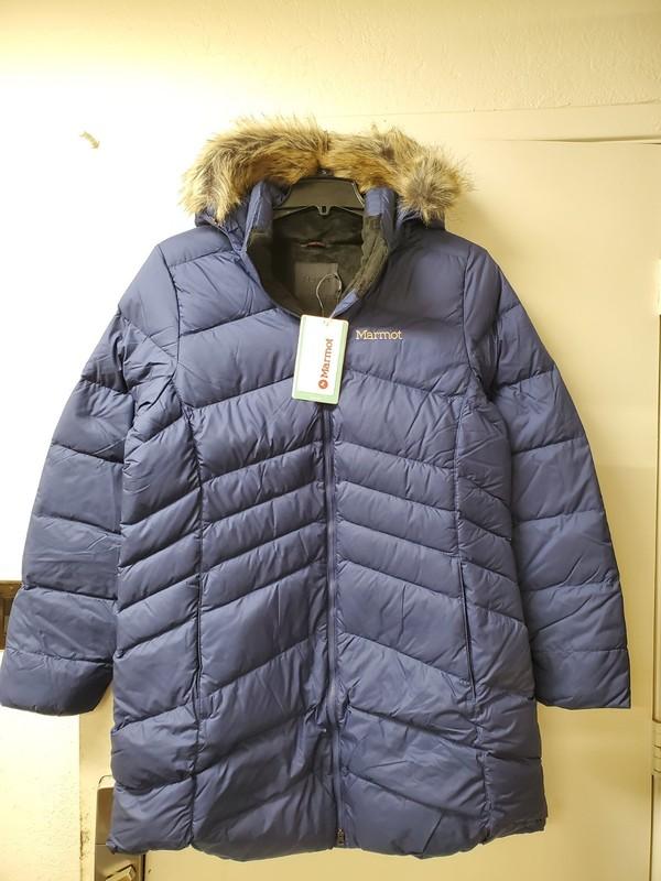 *NWT* MARMOT Womens Montreal Mid-Thigh Length Down Puffer Coat Arctic Navy XXL