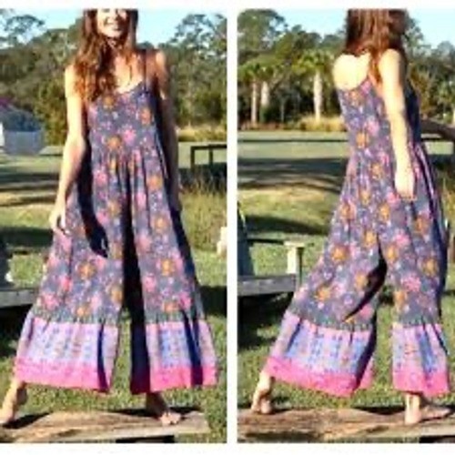 NWT Natural Life Floral Print Size S Jumpsuit Wide Leg Bohemian Romper