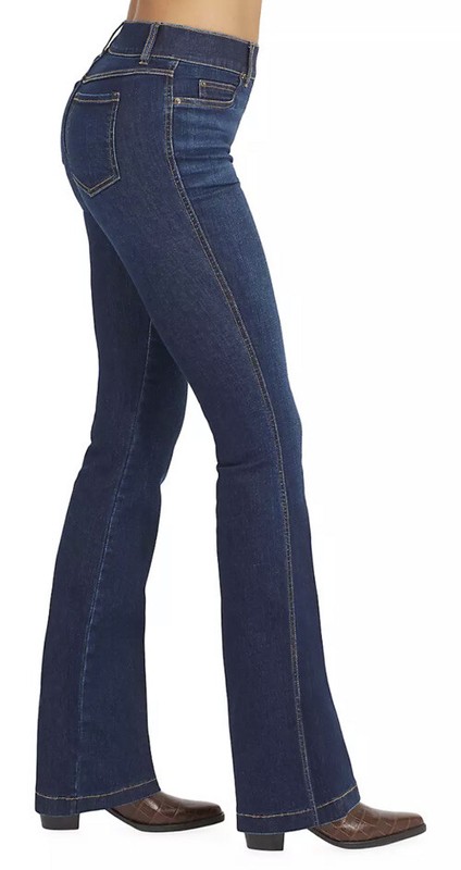 NWT New SPANX FLARE Dark Blue Midnight Shade Pull-on Jeans #20327Q-Sz XS PETITE