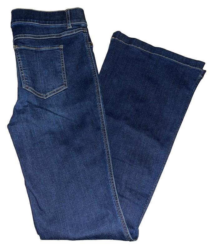 NWT New SPANX FLARE Dark Blue Midnight Shade Pull-on Jeans #20327Q-Sz XS PETITE