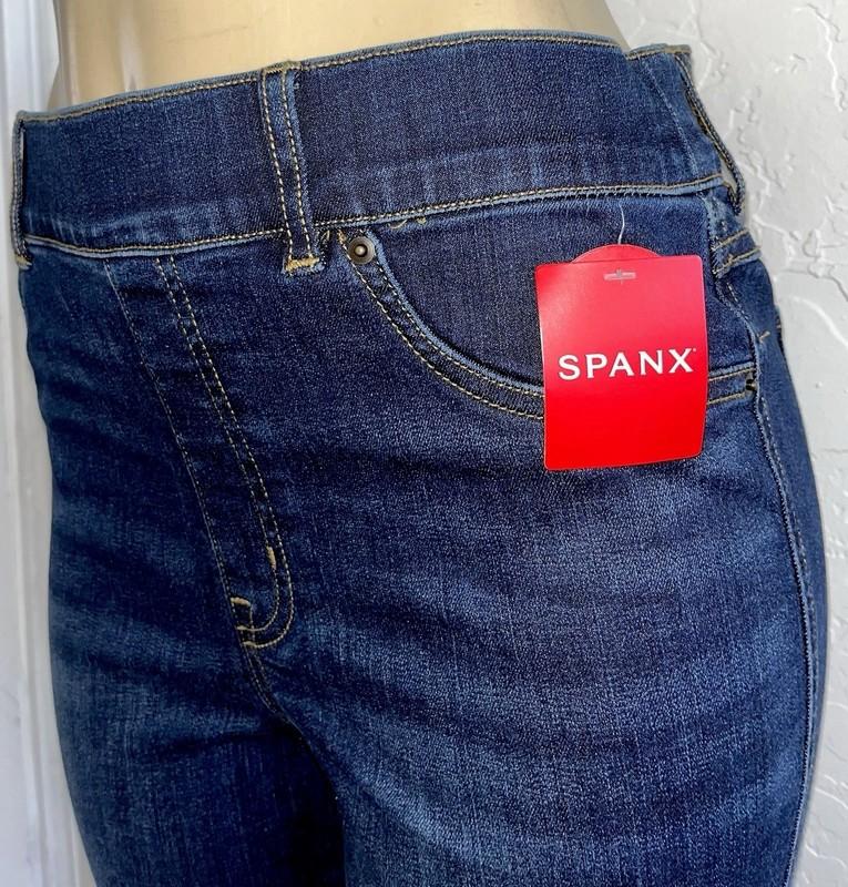 NWT New SPANX FLARE Dark Blue Midnight Shade pull-on Jeans #20327Q-Sz XS PETITE