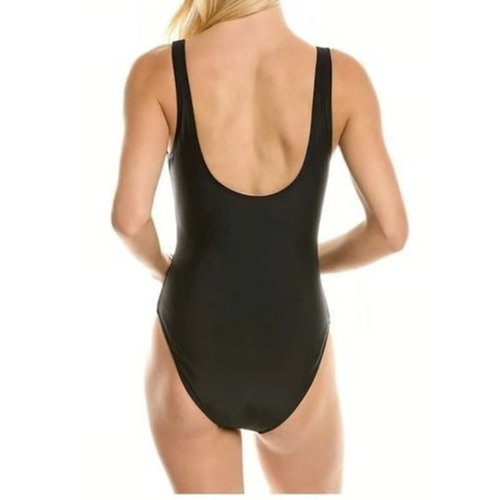 NWT Nicole Miller Studio Women's Scoop Back One Piece Swimsuit Black XL