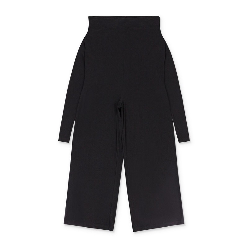 NWT NORMA KAMALI TIE FRONT ALL IN ONE STAPLESS BLACK JUMPSUIT SIZE S $175