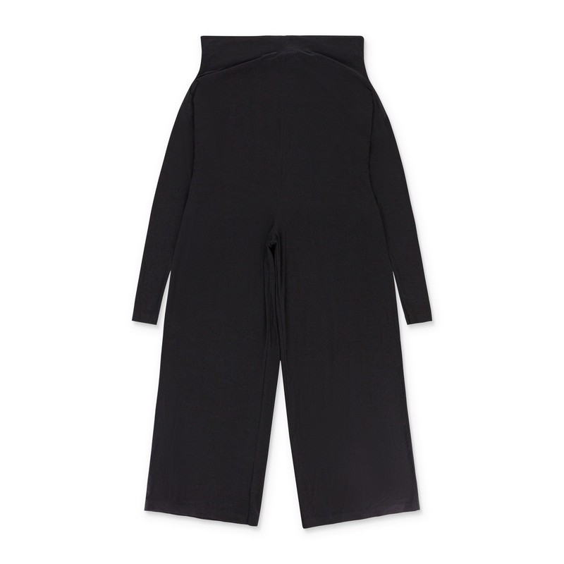 NWT NORMA KAMALI TIE FRONT ALL IN ONE STAPLESS BLACK JUMPSUIT SIZE S $175