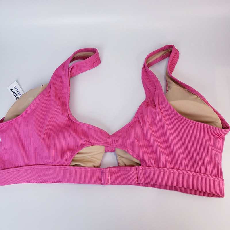 NWT- Old Navy- 3X Pink Ribbed Cut Out Tie Bikini Swim Top