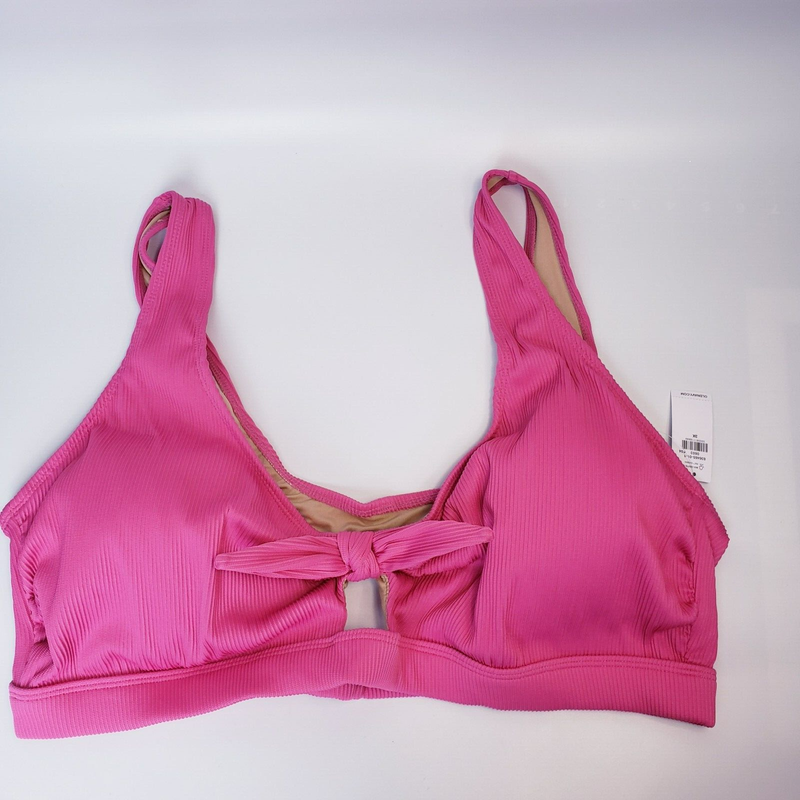 NWT- Old Navy- 3X Pink Ribbed Cut Out Tie Bikini Swim Top