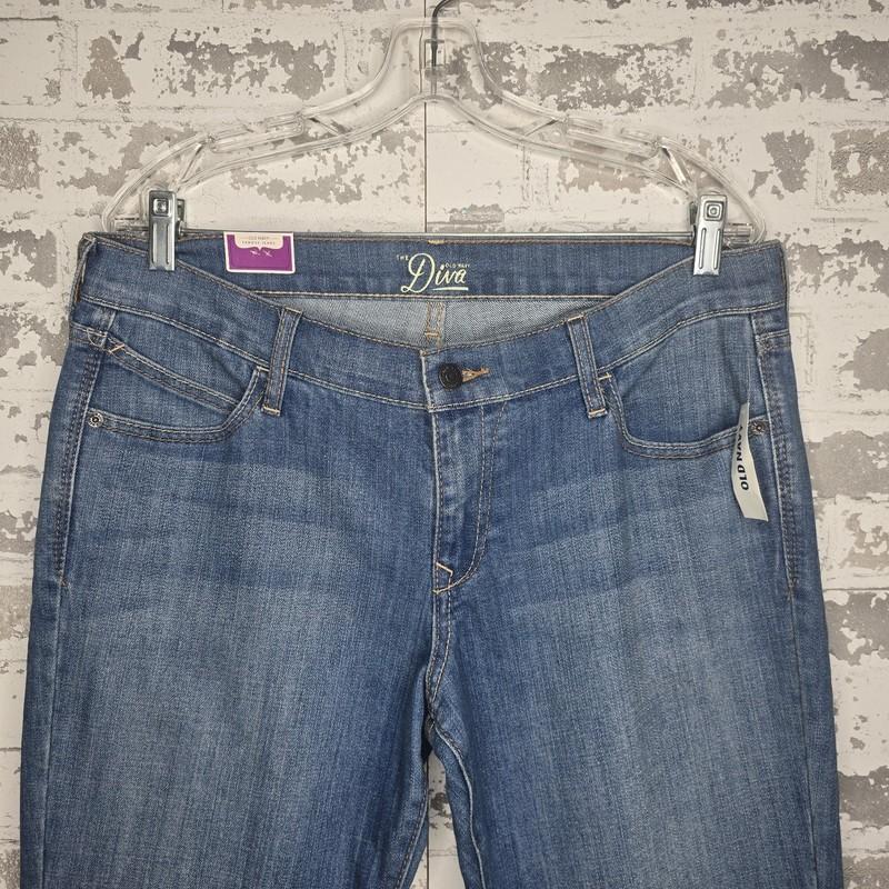 NWT Old Navy The Diva Low Rise Bootcut Denim Blue Jeans Size 12 Regular 34"x32"