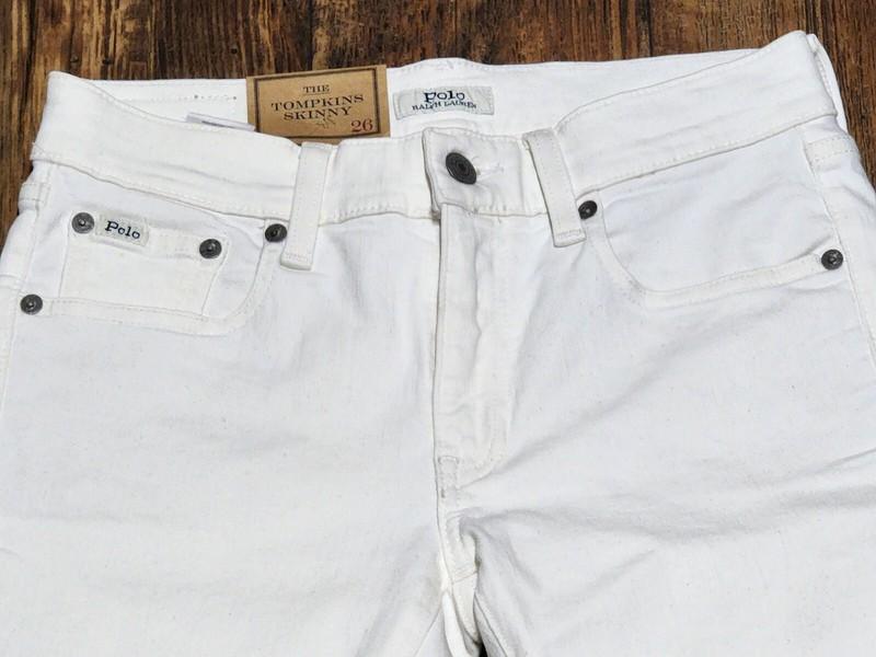 NWT Polo Ralph Lauren Women's Off White Tompkins Skinny Jeans