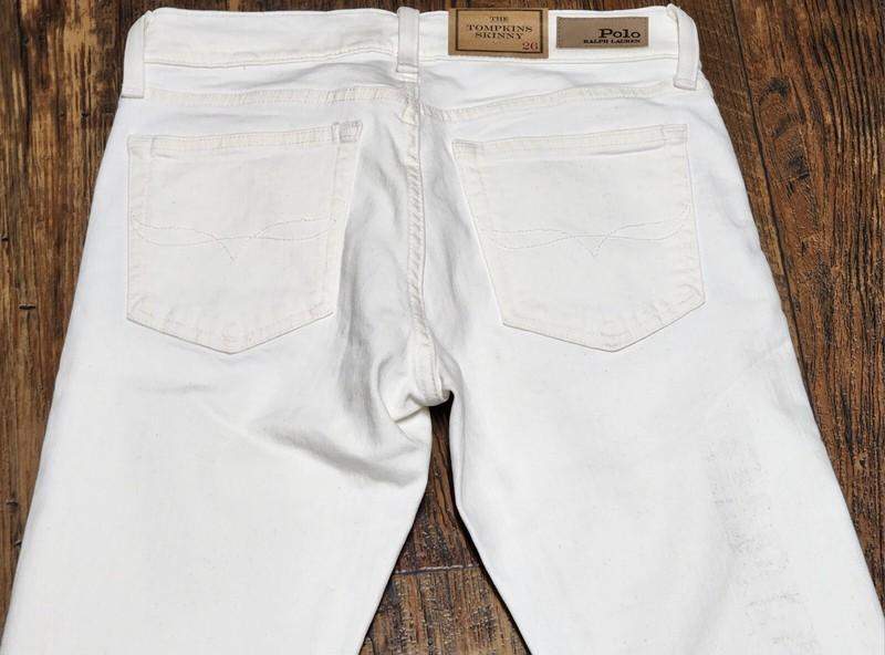 NWT Polo Ralph Lauren Women's Off White Tompkins Skinny Jeans