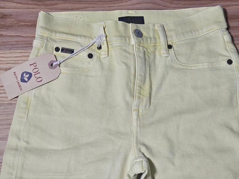 NWT Polo Ralph Lauren Women's Yellow Faded Tompkins Skinny High Rise Ankle Jeans