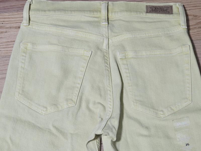 NWT Polo Ralph Lauren Women's Yellow Faded Tompkins Skinny High Rise Ankle Jeans