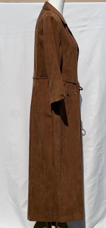 NWT Positive Attitude Petite Size 12 Faux Suede Tan Trench Dress With Belt