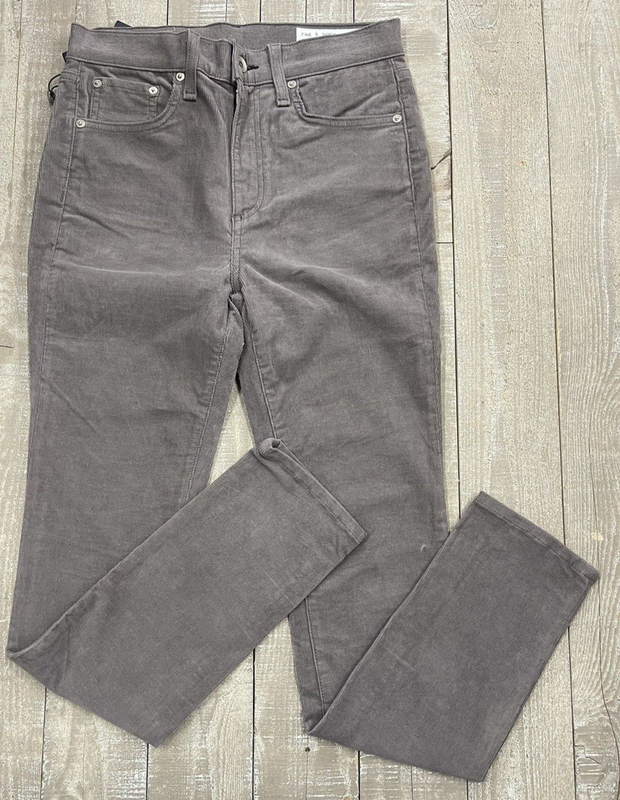 NWT Rag & Bone $195 High Rise Skinny Corduroy Pants In Nickel Size: 28