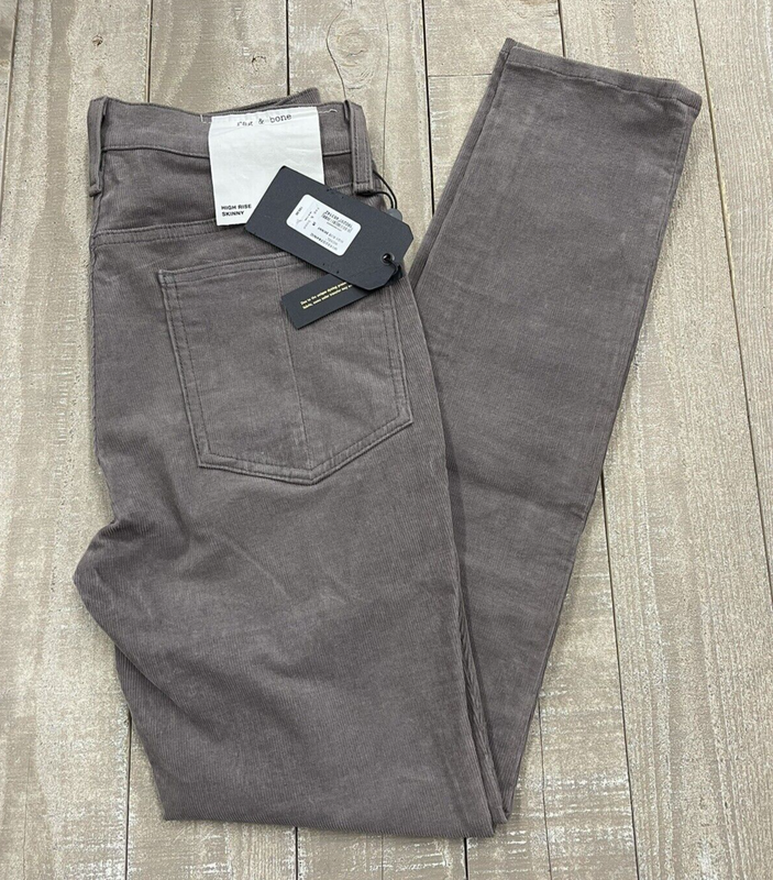NWT Rag & Bone $195 High Rise Skinny Corduroy Pants In Nickel Size: 28
