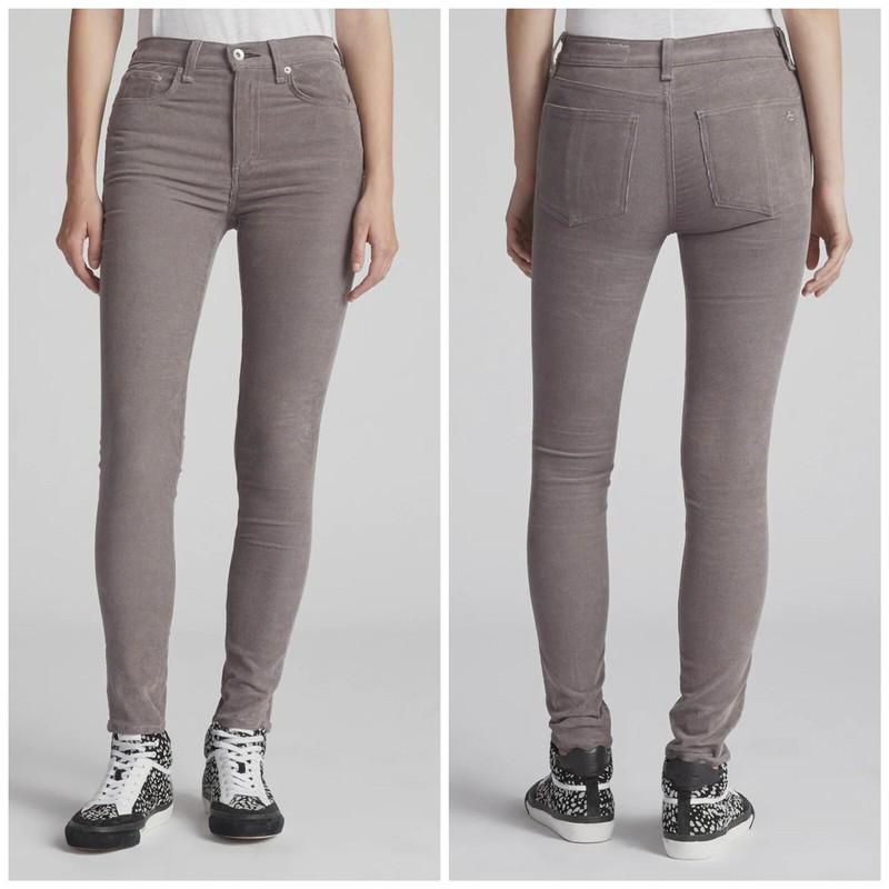 NWT Rag & Bone $195 High Rise Skinny Corduroy Pants In Nickel Size: 28