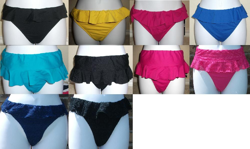 NWT RALPH LAUREN flounce hipster swim bikini bottom pant with ruffle Size S M L