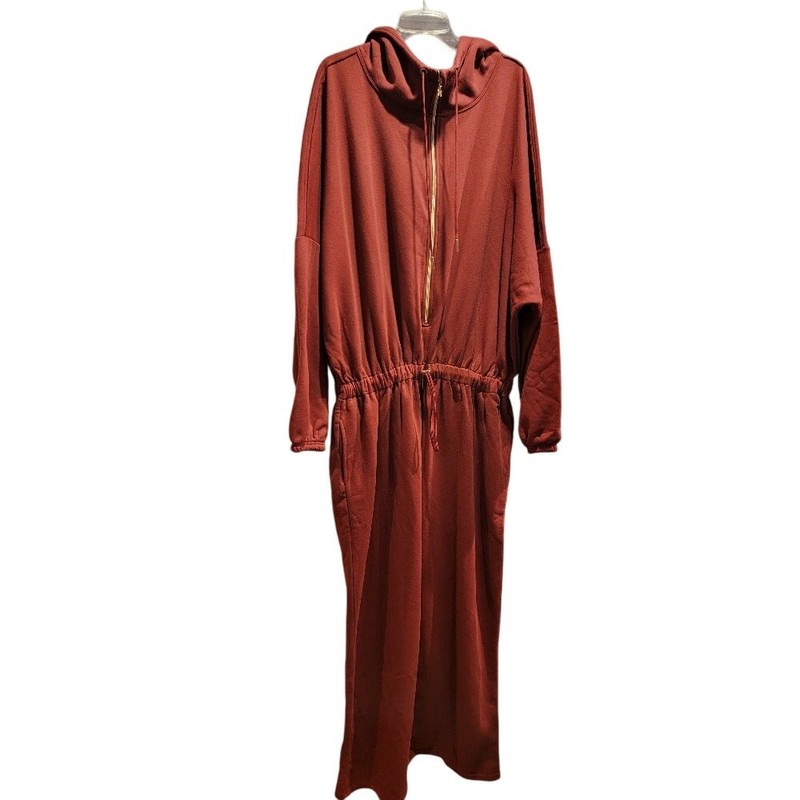 NWT SAVAGE Fenty Fleece Jumpsuit Hoodie Sz XL Long Sleeve Loungewear Cinnamon