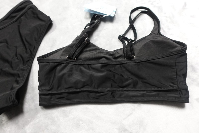 NWT Size Large Cupshe Women's Size 2 Black Halterneck Bikini Set Top & Bottom